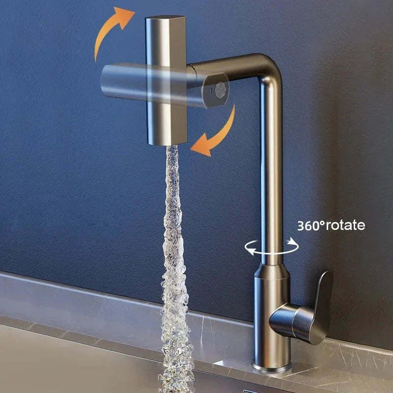 Torneira Gourmet para Cozinha Waterfall 360º 4 Modos Grey